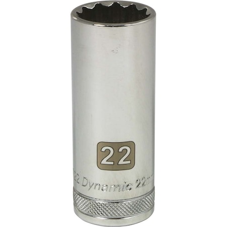 Dynamic 1/2" Drive, 22mm Metric Socket, 12 Points D015722